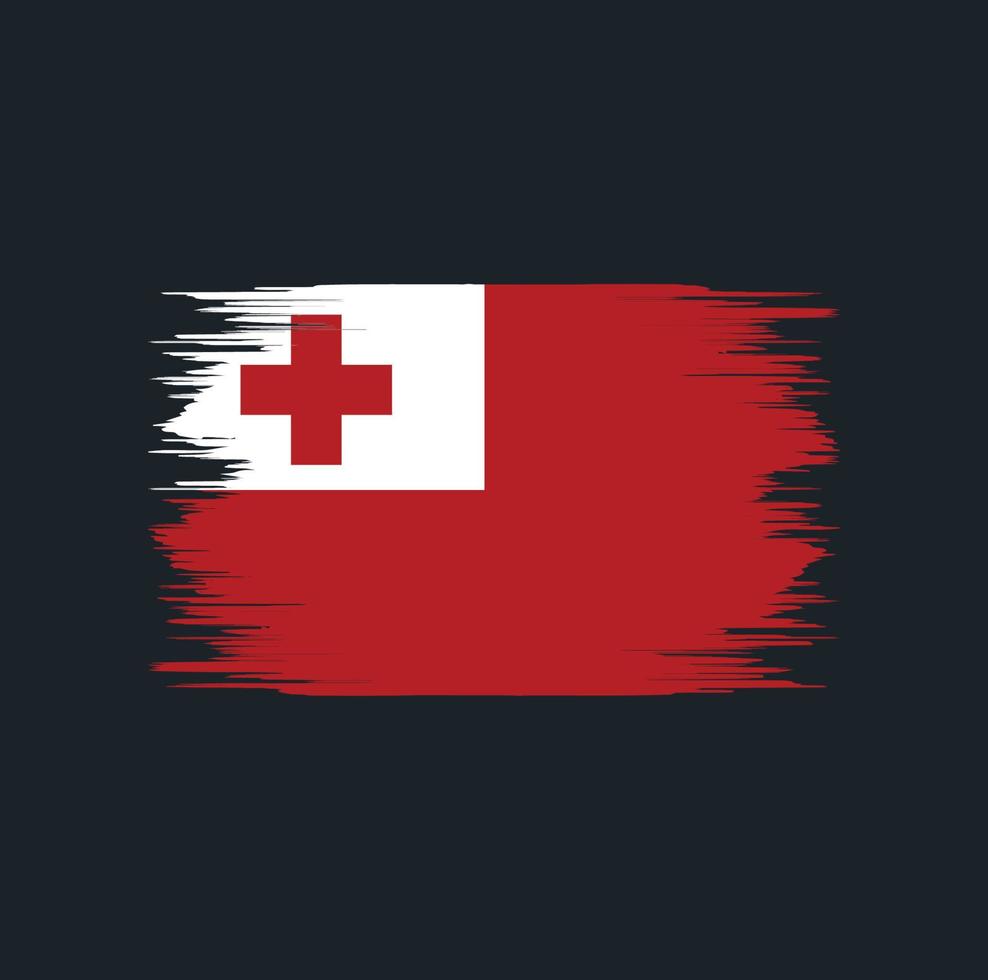 Tonga Flaggenpinsel vektor