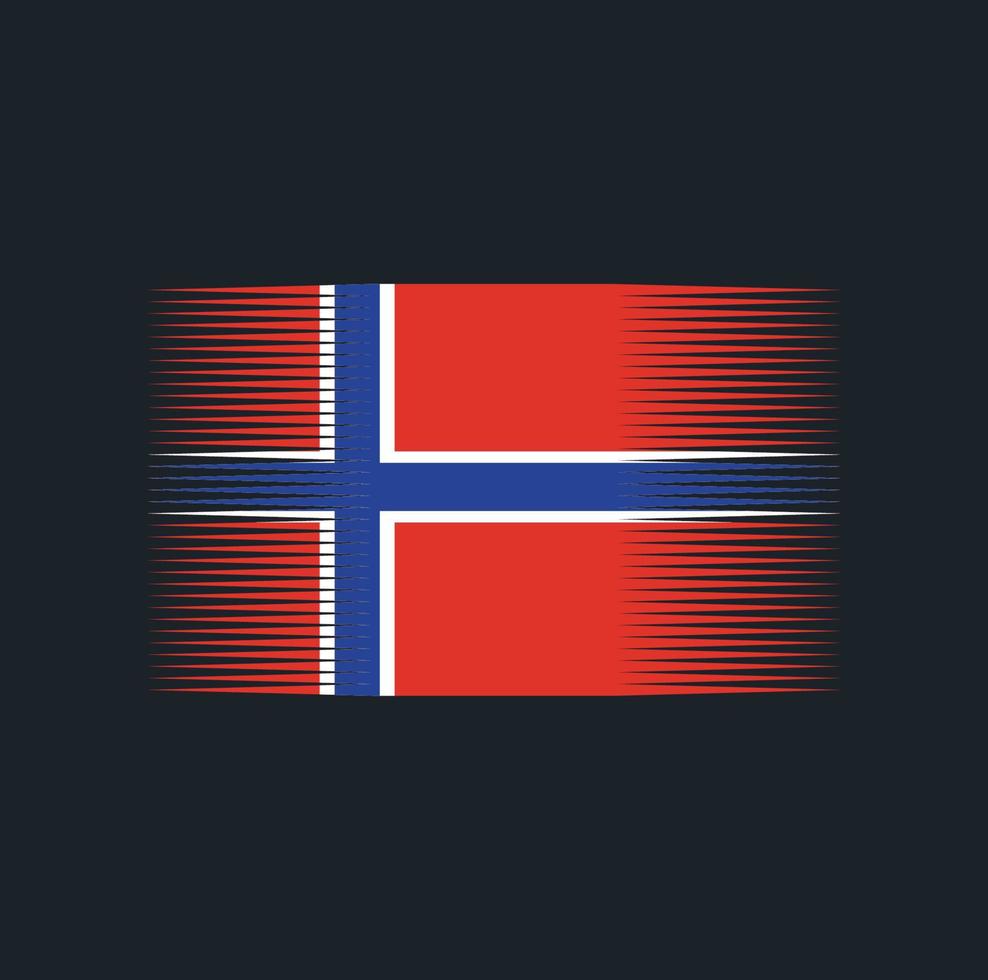 norges flagga borste. National flagga vektor