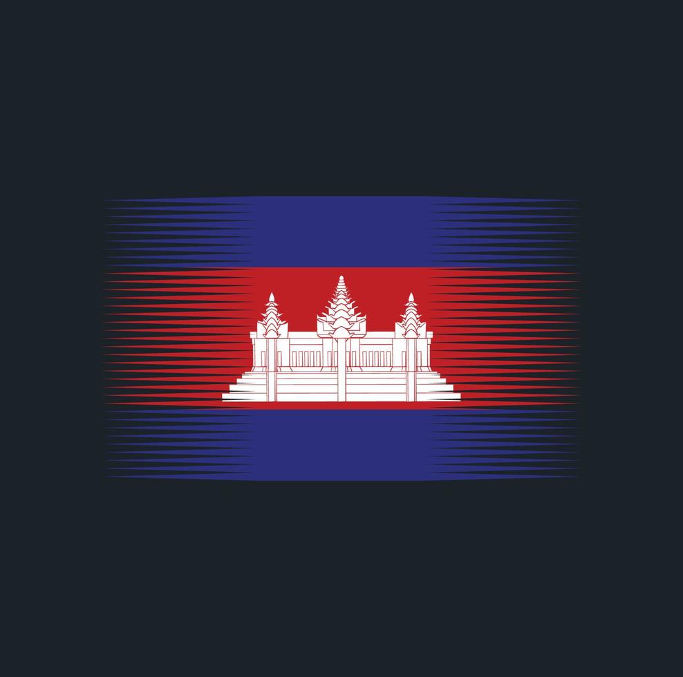 kambodscha flag pinsel. Nationalflagge vektor