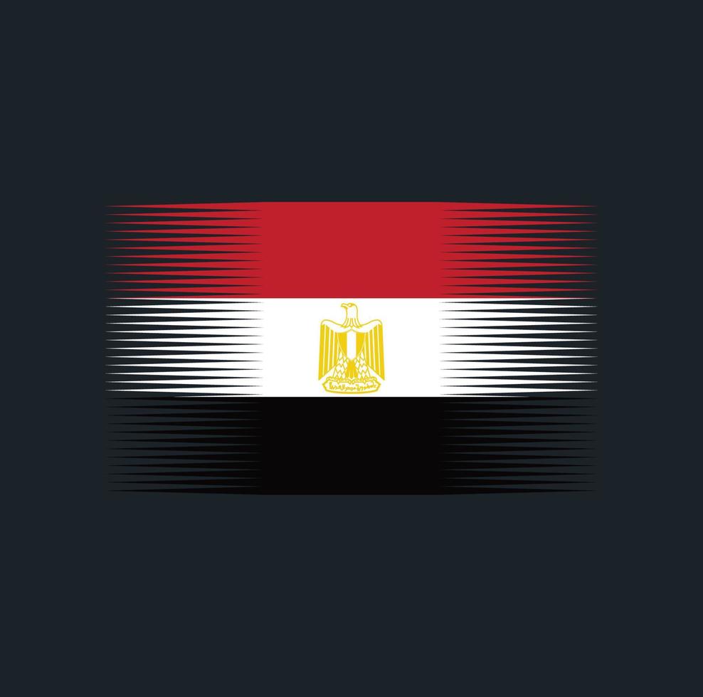 egyptens flagga borste. National flagga vektor