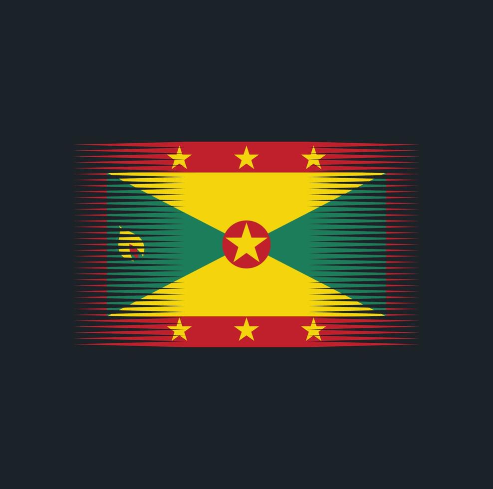 Grenada-Flagge-Pinsel. Nationalflagge vektor