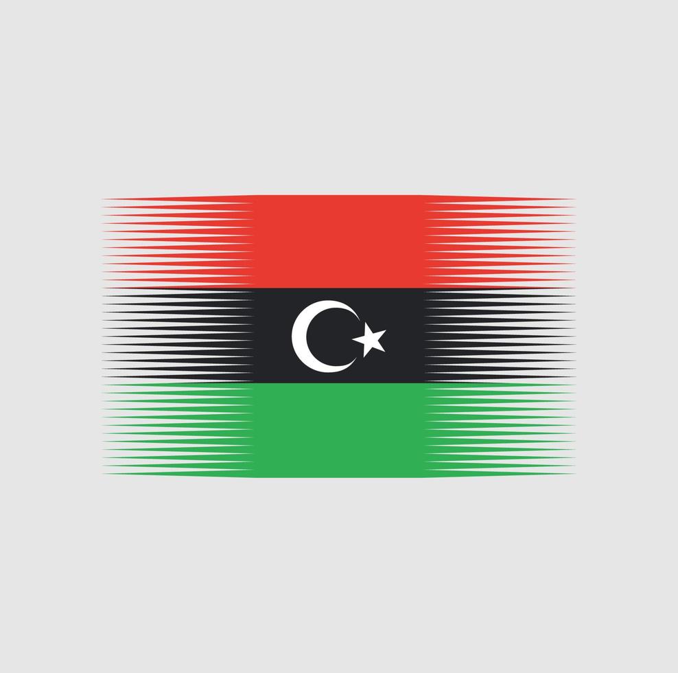 Bürste der libyschen Flagge. Nationalflagge vektor