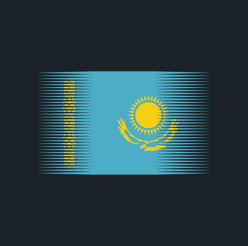 kasachstan-flaggenpinsel. Nationalflagge vektor