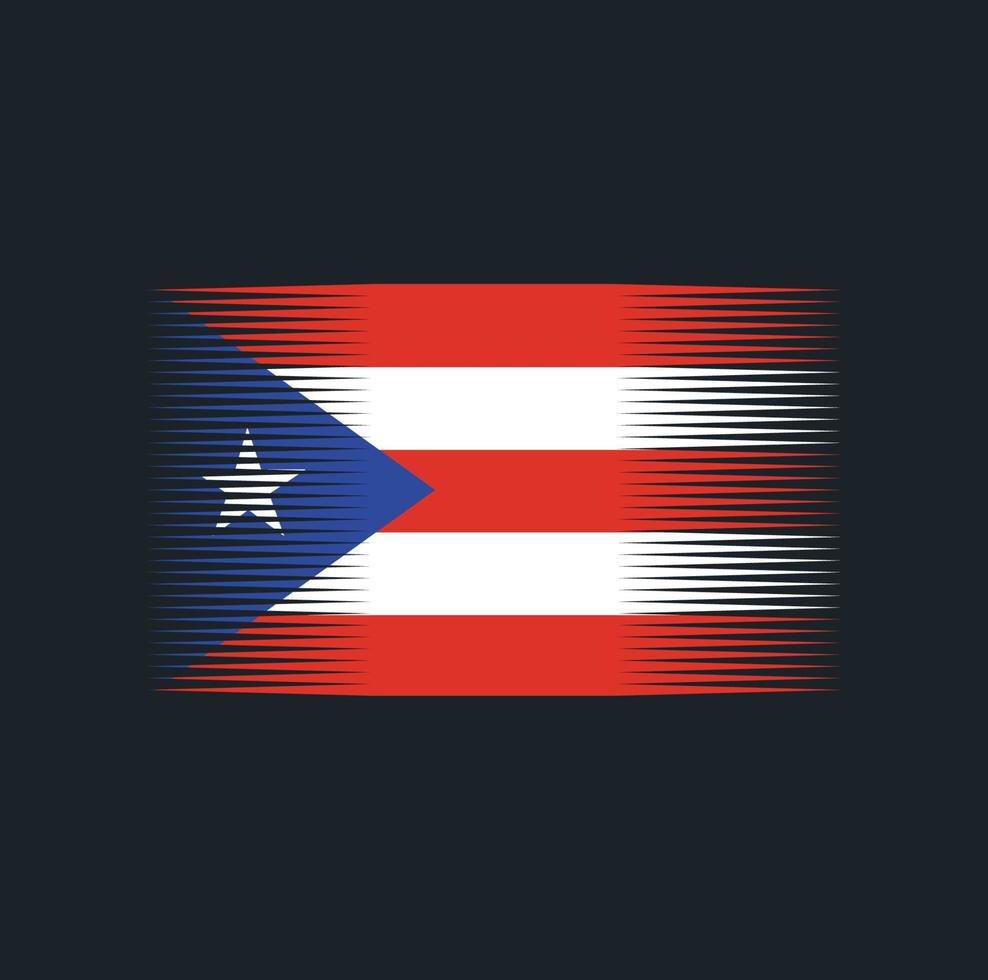 puerto-rico-flaggenpinsel. Nationalflagge vektor