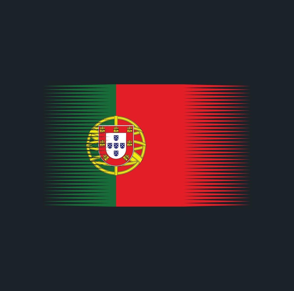 Bürste der portugiesischen Flagge. Nationalflagge vektor