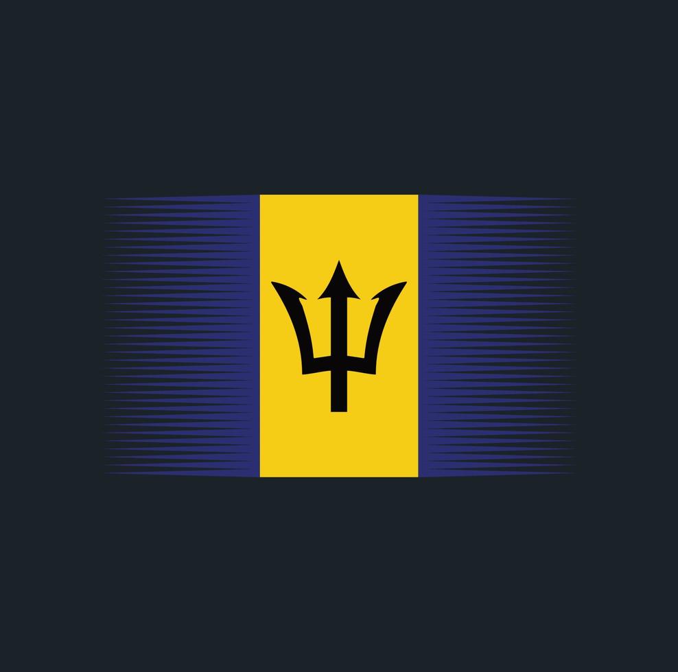 Barbados flagga borste. National flagga vektor