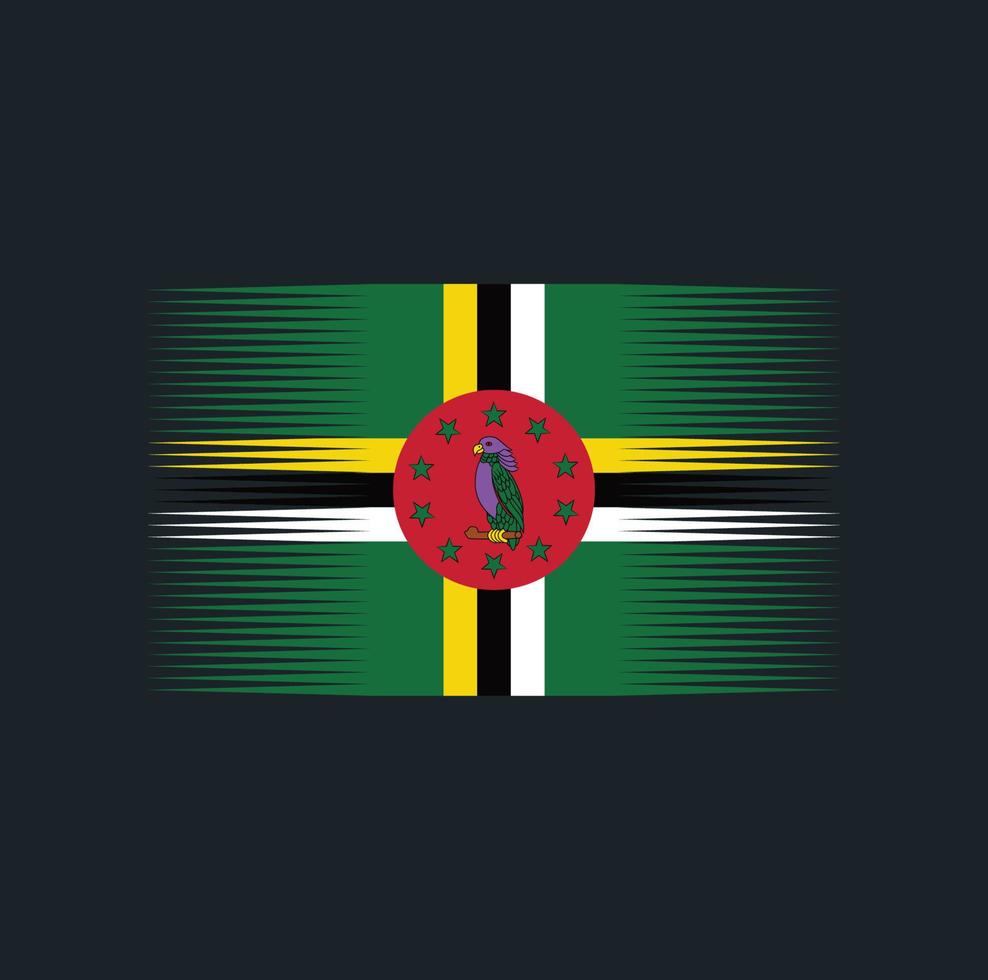 dominica flaggborste. National flagga vektor