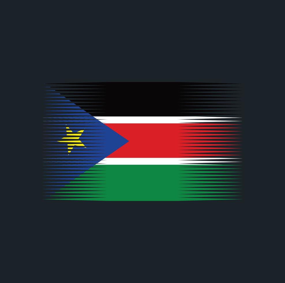 Bürste der Südsudan-Flagge. Nationalflagge vektor