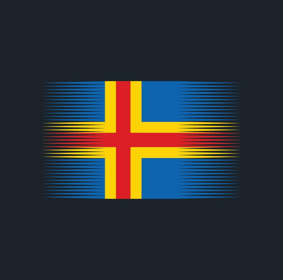 ålandsöarnas flaggborste. National flagga vektor