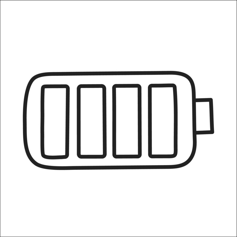 batteri. handritad ev doodle ikon. vektor