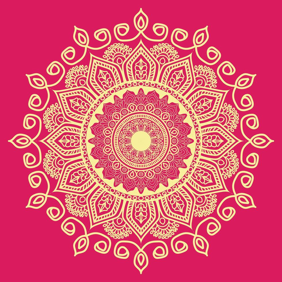 luxuriöses dekoratives Mandala-Hintergrunddesign, Muster in Form von Mandala für Henna vektor