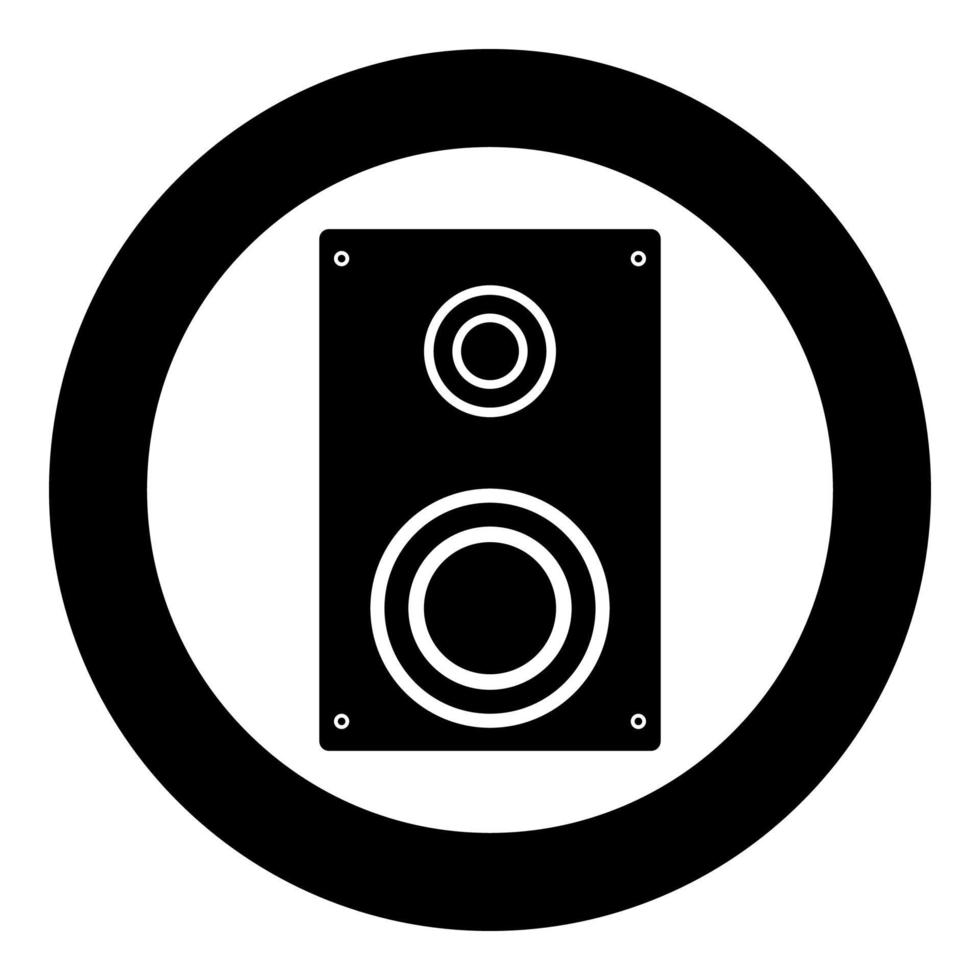 Lautsprechersymbol schwarze Farbe im Kreis vektor