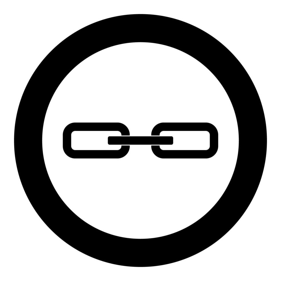 Kettenglied Symbol Farbe schwarz im Kreis vektor