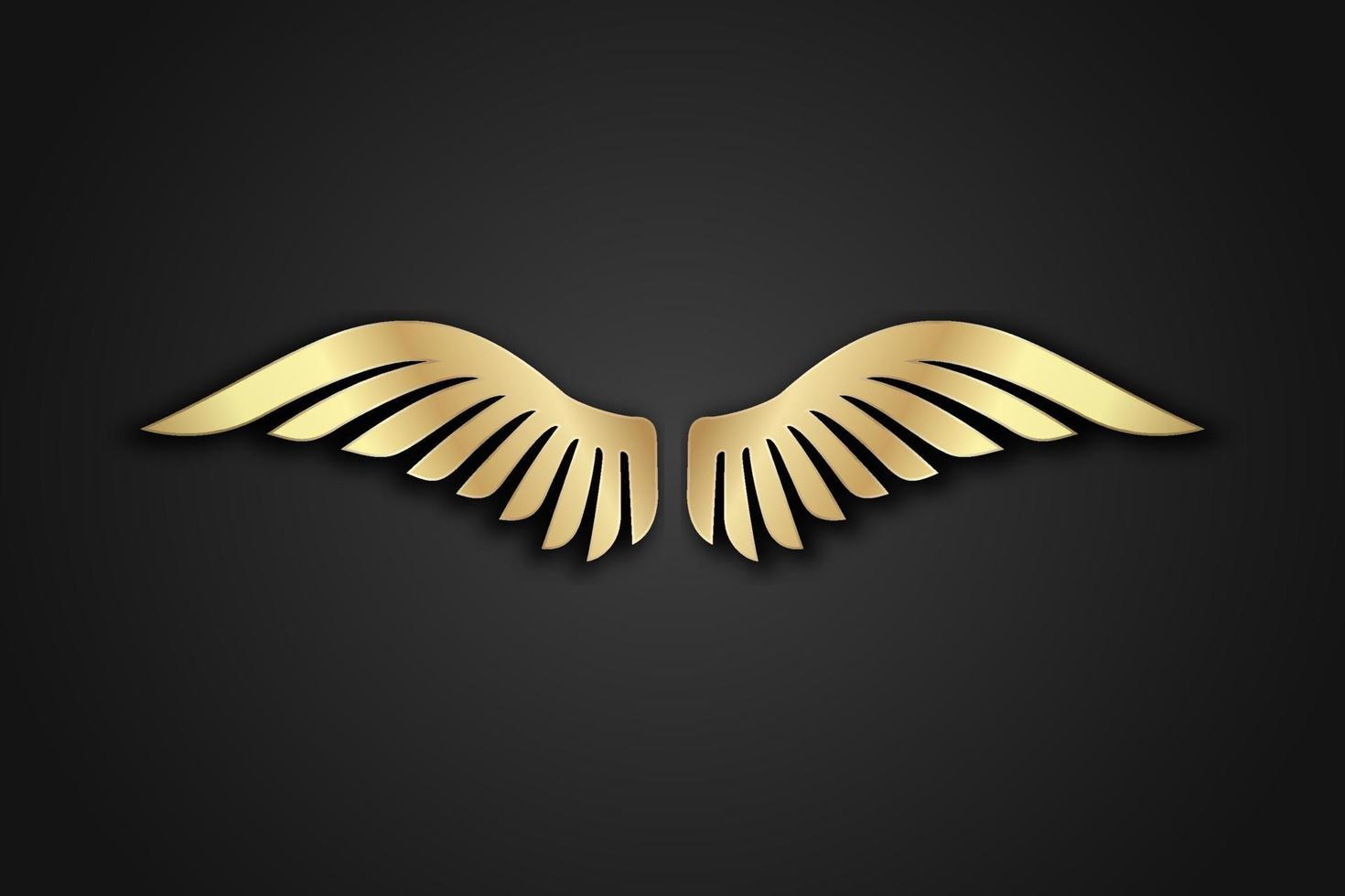 Flügel. Flügel-Logo abstrakte Designvorlage Flügel-Logo. Logo-Symbol mit goldenen Flügeln. moderne heraldische Flügel Logo linear fliegende Fluggesellschaften Logo Flügel Logo-Konzept. Flügel-Logo-Design vektor