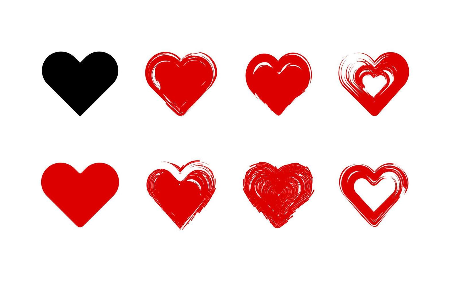 Herz. Liebessymbol. Herz-Icon-Vektor-Design. Herz-Symbol einfaches Zeichen. Symbolsammlung für Liebessymbole. Satz von Herzen auf weißem Hintergrund. vektor