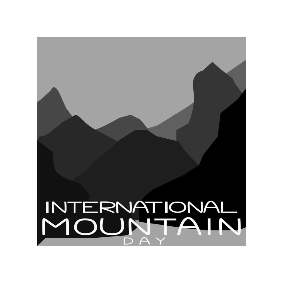 internationella bergsdagen, siluett av berg av olika höjd, bild av berg för affisch eller flygbladsdesign vektor