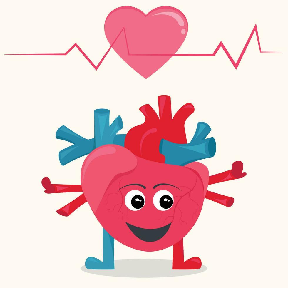 glückliche und gesunde menschliche Herzvektorillustration vektor