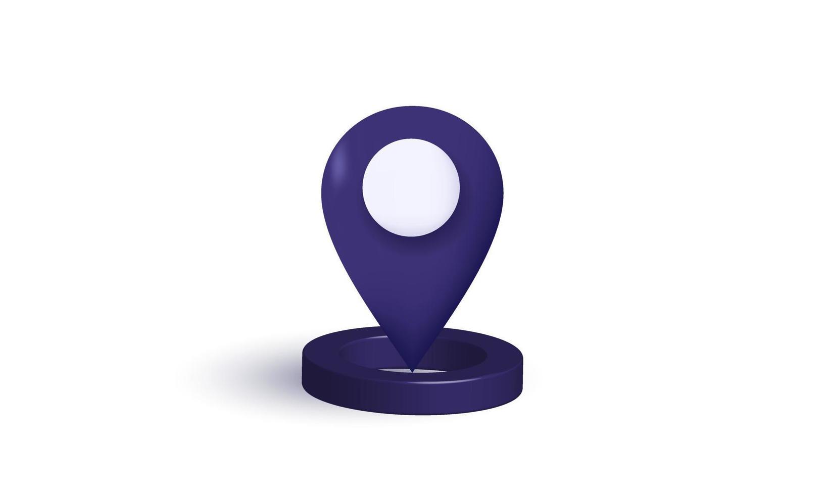 3D-realistische Lageplan-Icon-Design-Pin-GPS vektor