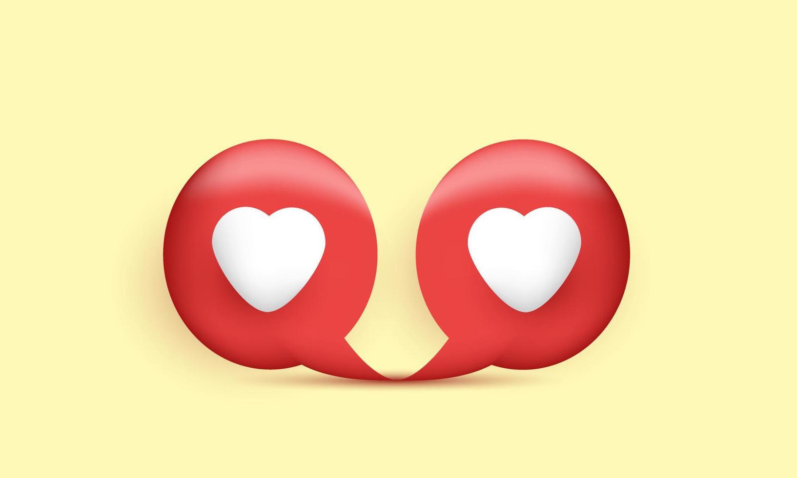 3D-rendering ikon sociala medier pop kärlek vektor