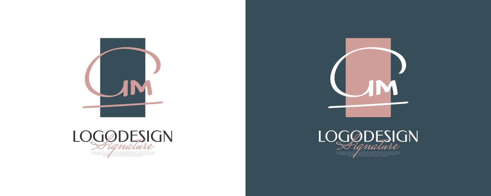 anfängliches g- und m-logo-design im eleganten und minimalistischen handschriftstil. gm-signaturlogo oder symbol für hochzeit, mode, schmuck, boutique und geschäftsidentität vektor