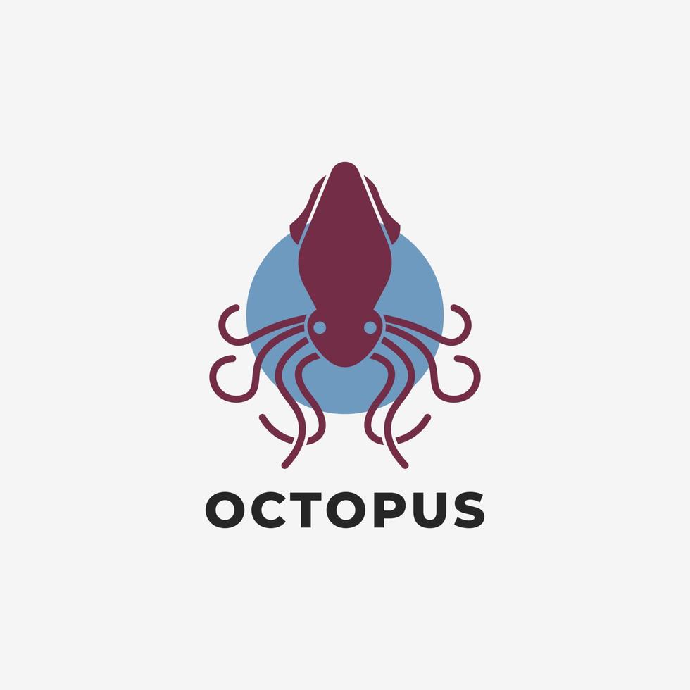 Oktopus-Tier-Logo-Vektor-Design einfach minimalistisch, Oktopus-Logo-Design-Vorlage vektor