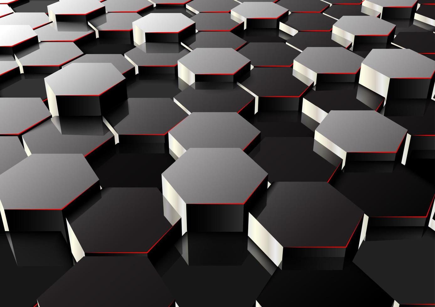 perspektiv hexagonal background.3D-rendering vektor