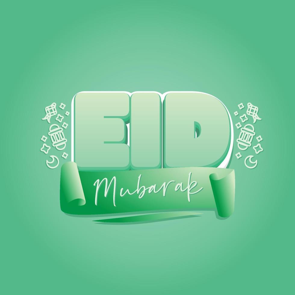 eid mubarak vorlage für grußkartenpost vektor