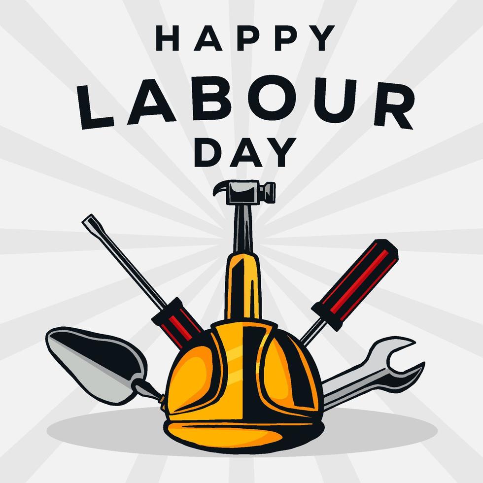 handritad happy labor day illustration vektor