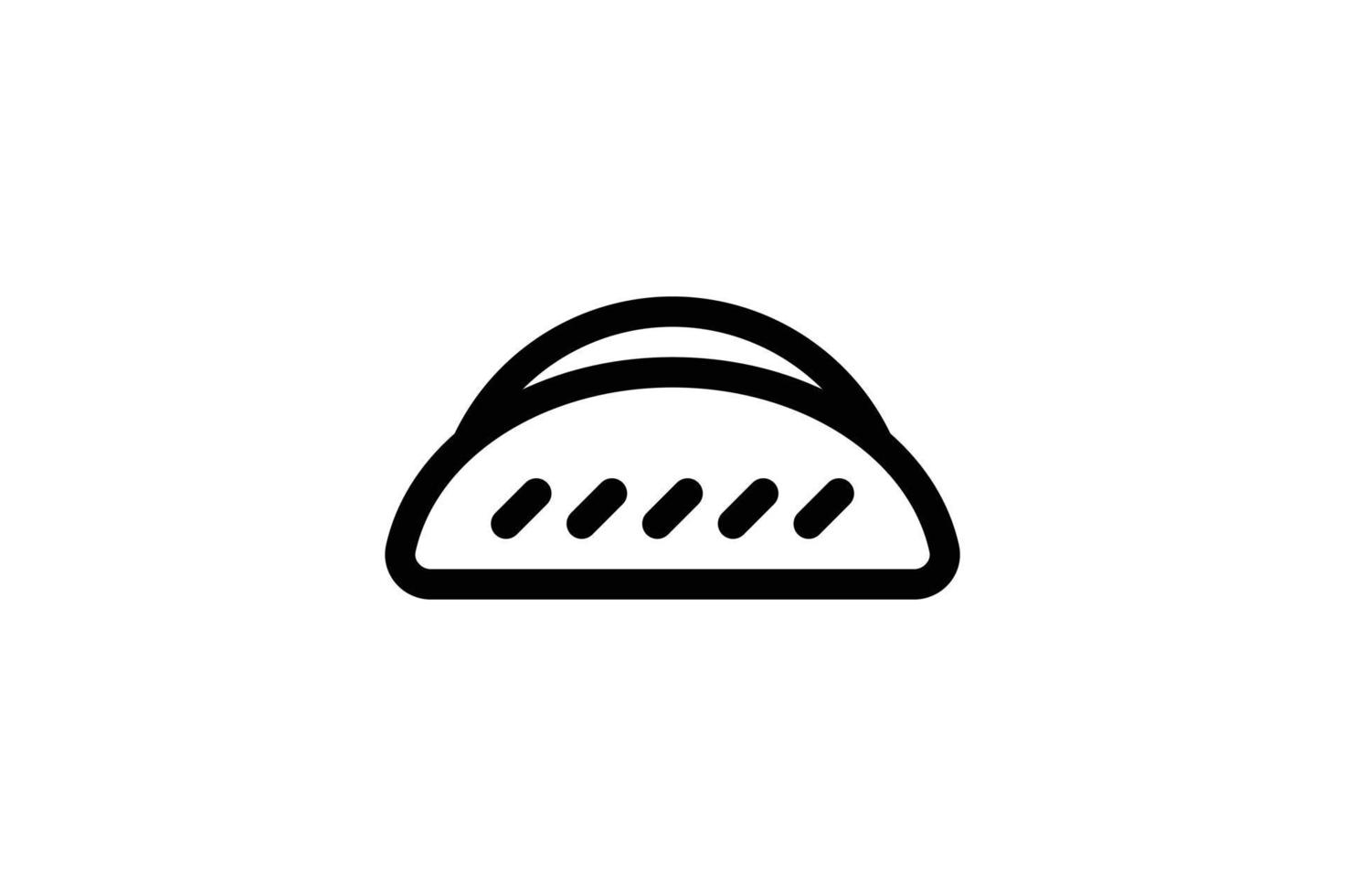 Taco-Symbol mexikanisches Essen Linienstil kostenlos vektor