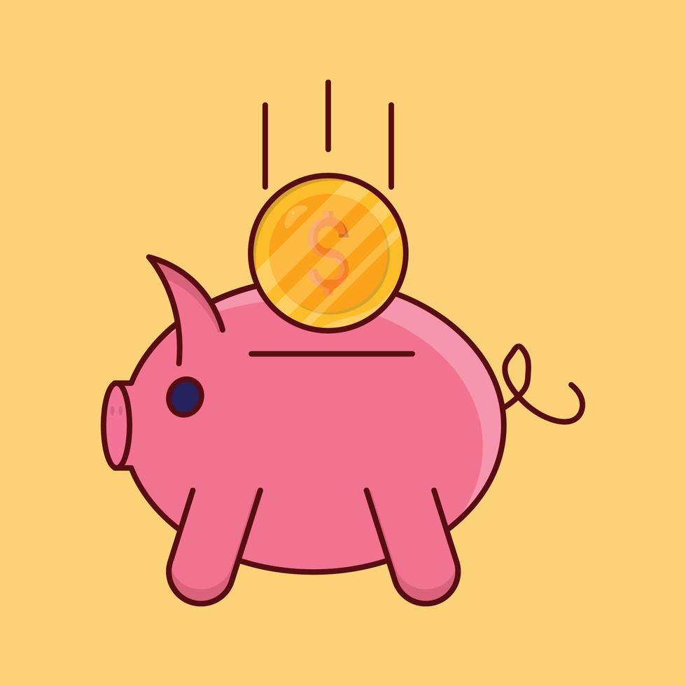 piggy vektorillustration på en background.premium kvalitetssymboler. vektor ikoner för koncept och grafisk design.