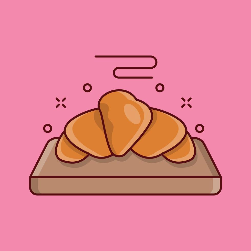 croissant-vektorillustration auf einem hintergrund. erstklassige qualitätssymbole. Vektorsymbole für Konzept und Grafikdesign. vektor