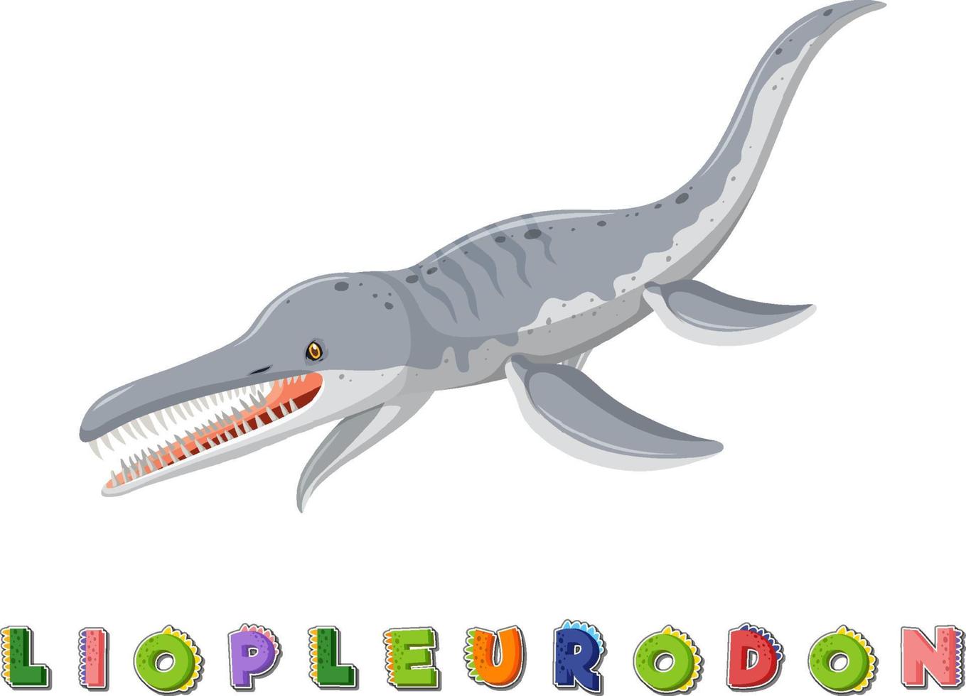 Dinosaurier-Wortkarte für Liopleurodon vektor