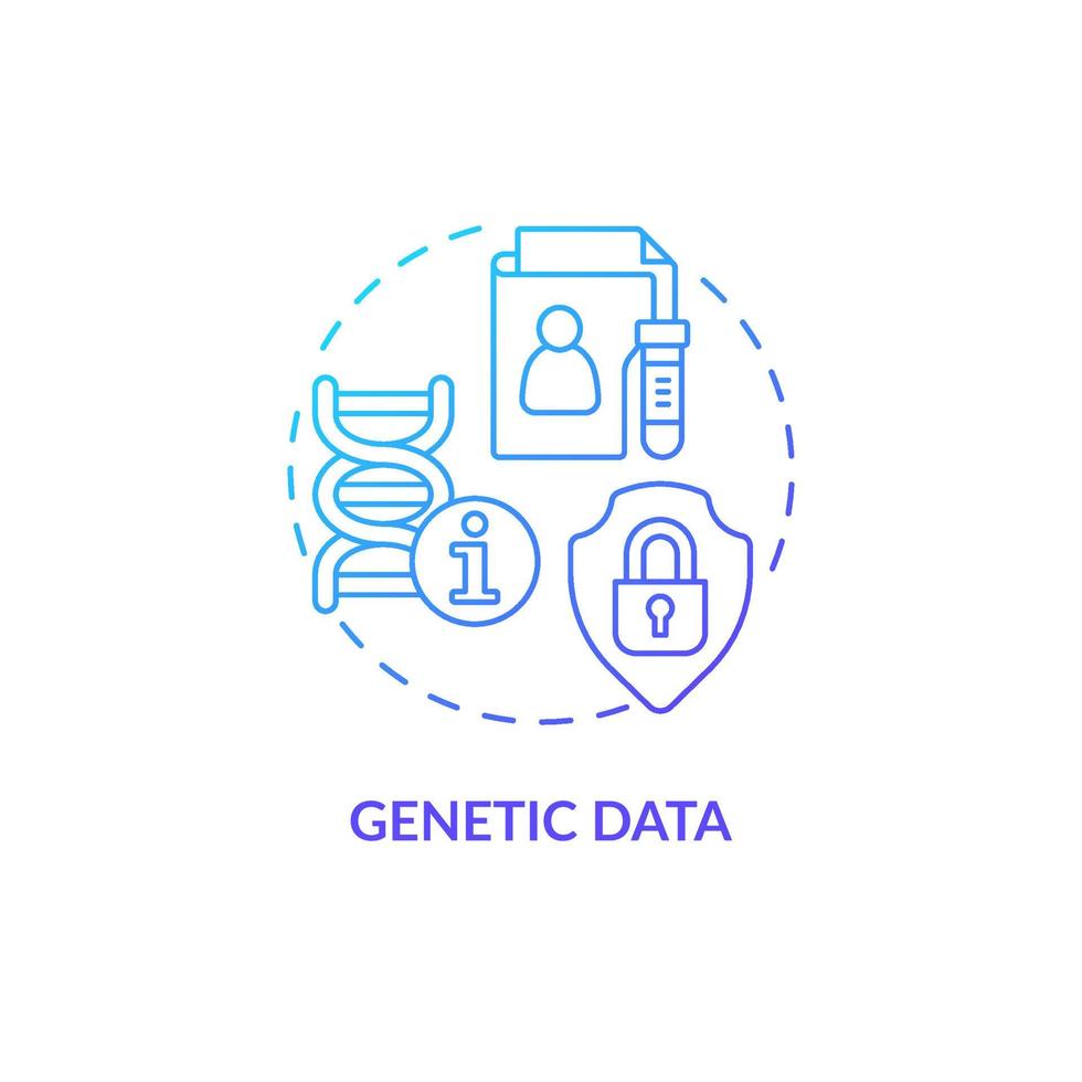 genetiska data blå gradient koncept ikon vektor