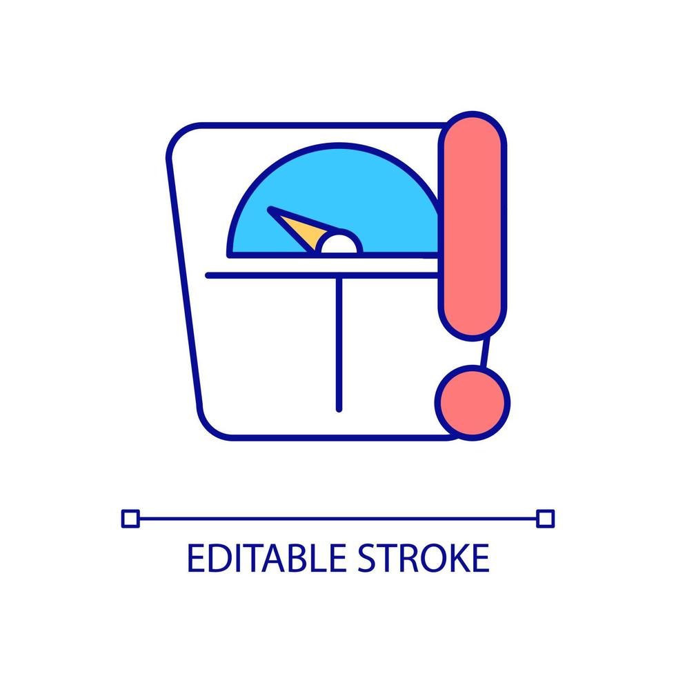 extrem viktminskning rgb färgikon. ohälsosam bantning och bantning. allvarliga underviktsproblem. isolerade vektor illustration. enkel fylld linjeritning. redigerbar linje. arial teckensnitt som används