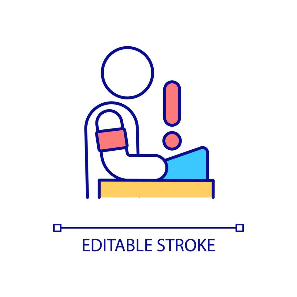 rgb-Farbsymbol für Patienten-Blutdruckmessung. Tonometer. Überwachung des Gesundheitszustands. Krankheitserkennung. isolierte vektorillustration. einfache gefüllte Strichzeichnung. editierbarer Strich. Schriftart Arial verwendet vektor