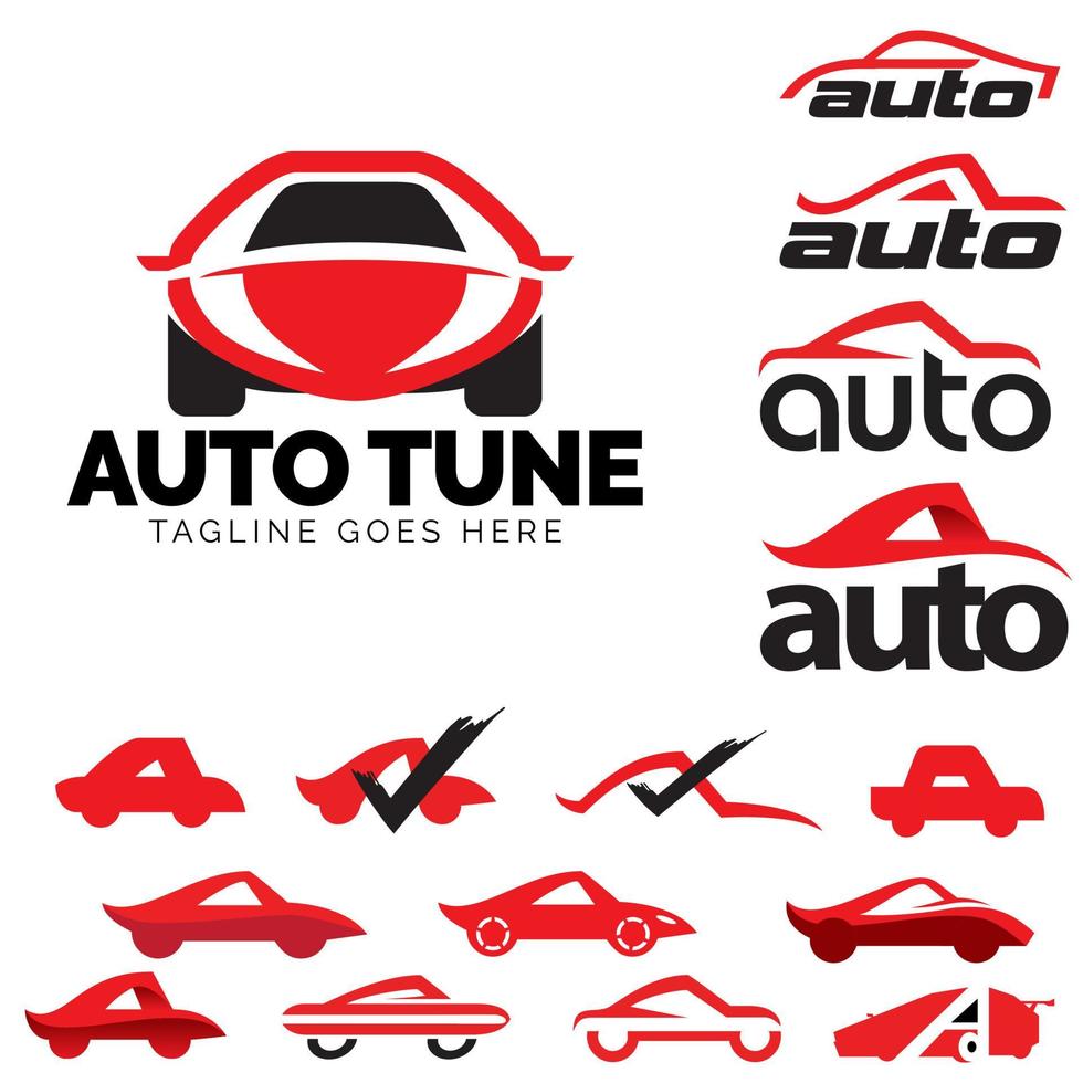 Auto-Logo und Icon-Set. ein buchstabenbasierter Autothemavektor vektor