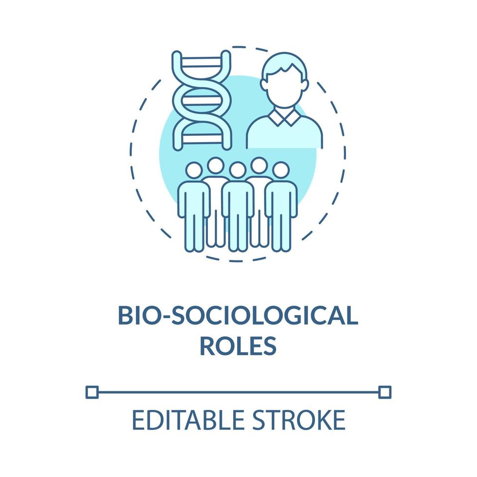 bio sociologiska roller blå konceptikon. samhällsdel typ. människa i naturen system, gemenskap abstrakt idé tunn linje illustration. vektor isolerade kontur färgritning. redigerbar linje