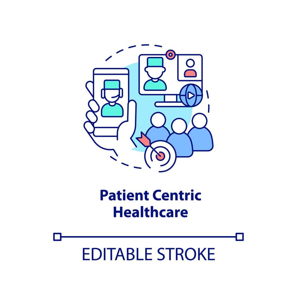 Ikone des patientenzentrierten Gesundheitskonzepts vektor