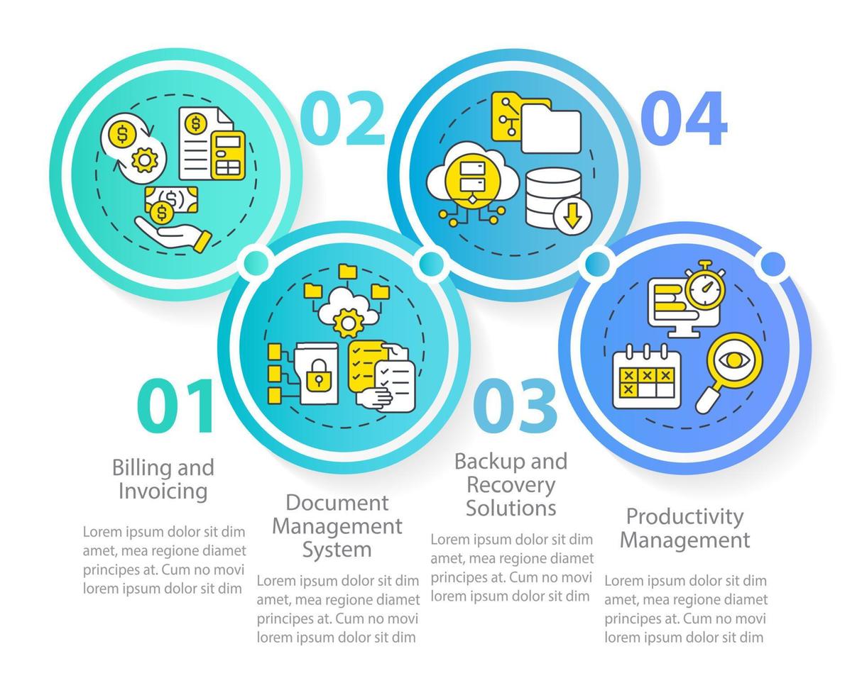 verktyg för virtuell arbetsplats cirkel infographic mall vektor