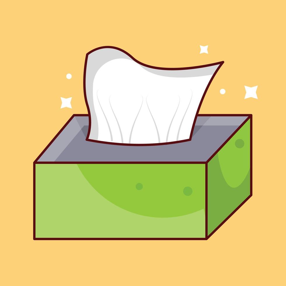 Tissue-Box-Vektorillustration auf einem Hintergrund. Premium-Qualitätssymbole. Vektorsymbole für Konzept und Grafikdesign. vektor