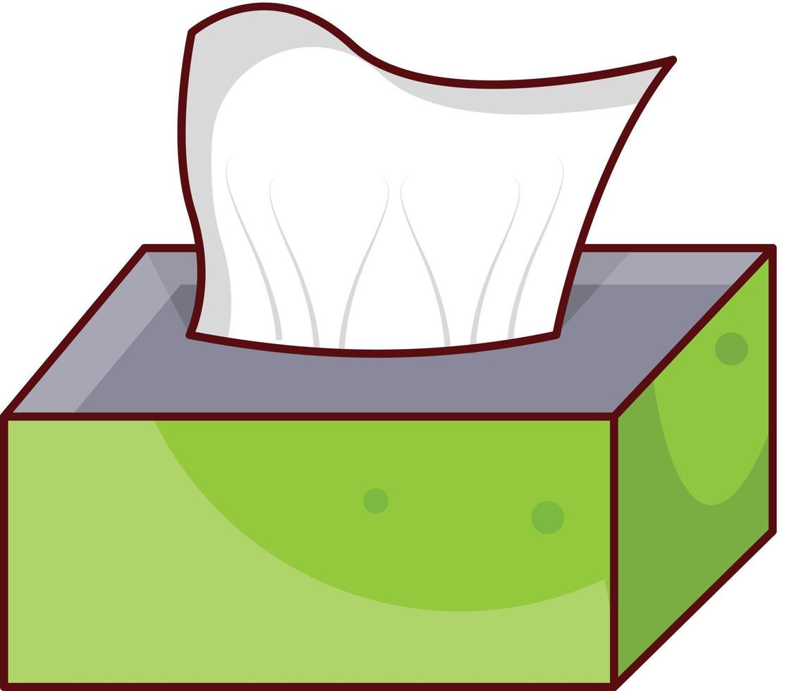 Tissue-Box-Vektorillustration auf einem Hintergrund. Premium-Qualitätssymbole. Vektorsymbole für Konzept und Grafikdesign. vektor