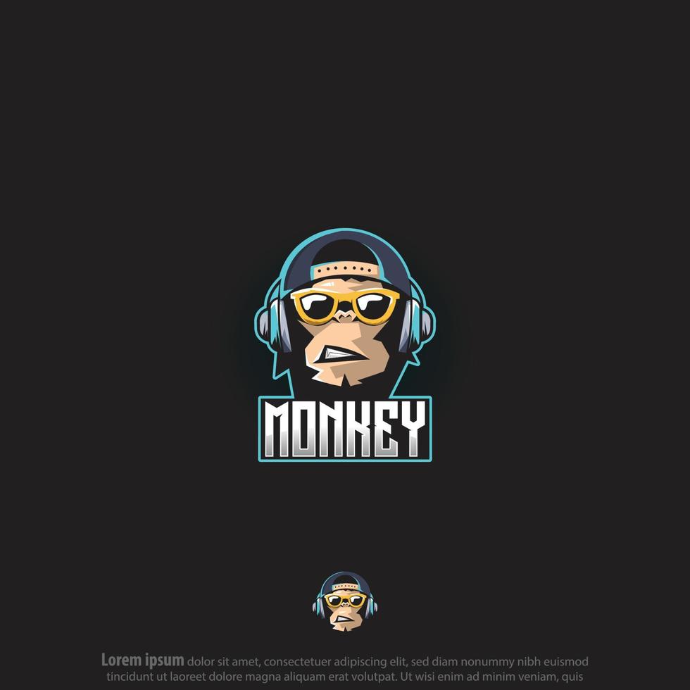 Monkey Gaming-Logo modern vektor