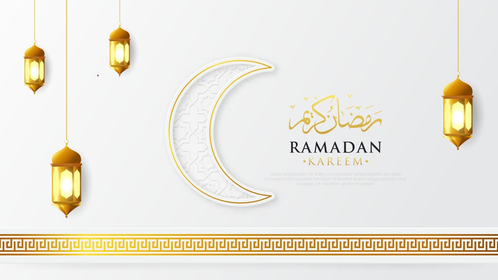 moderner und schöner ramadan kareem hintergrund mit dekoration vektor