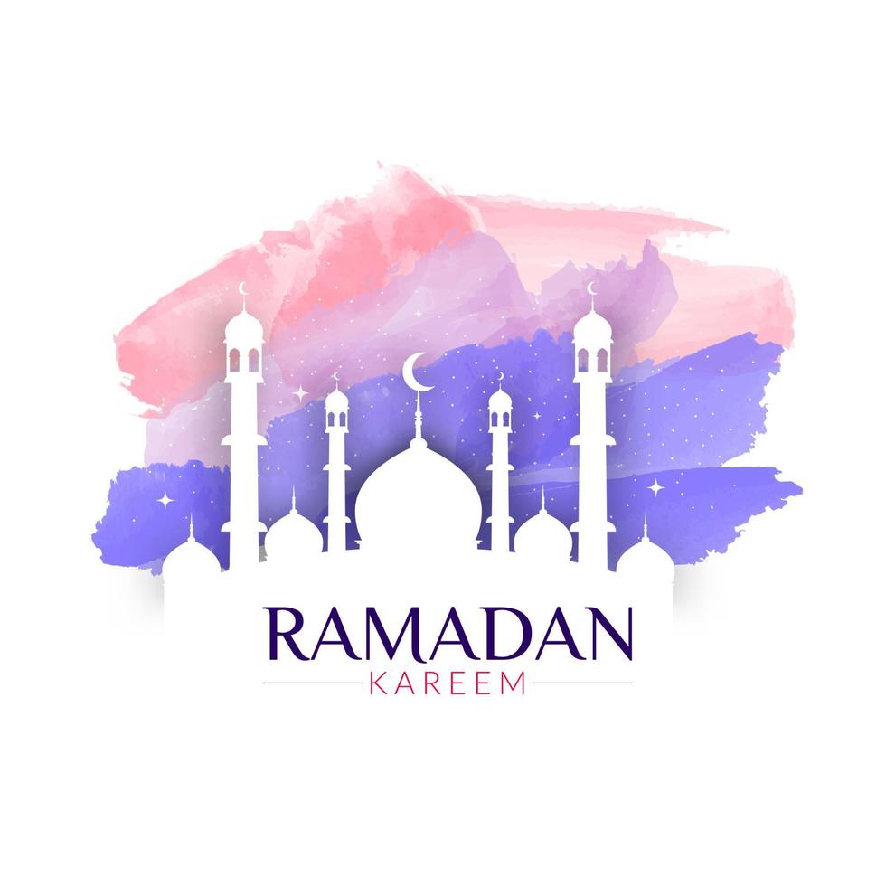 ramadan kareem islamischer hintergrund mit aquarellstil vektor