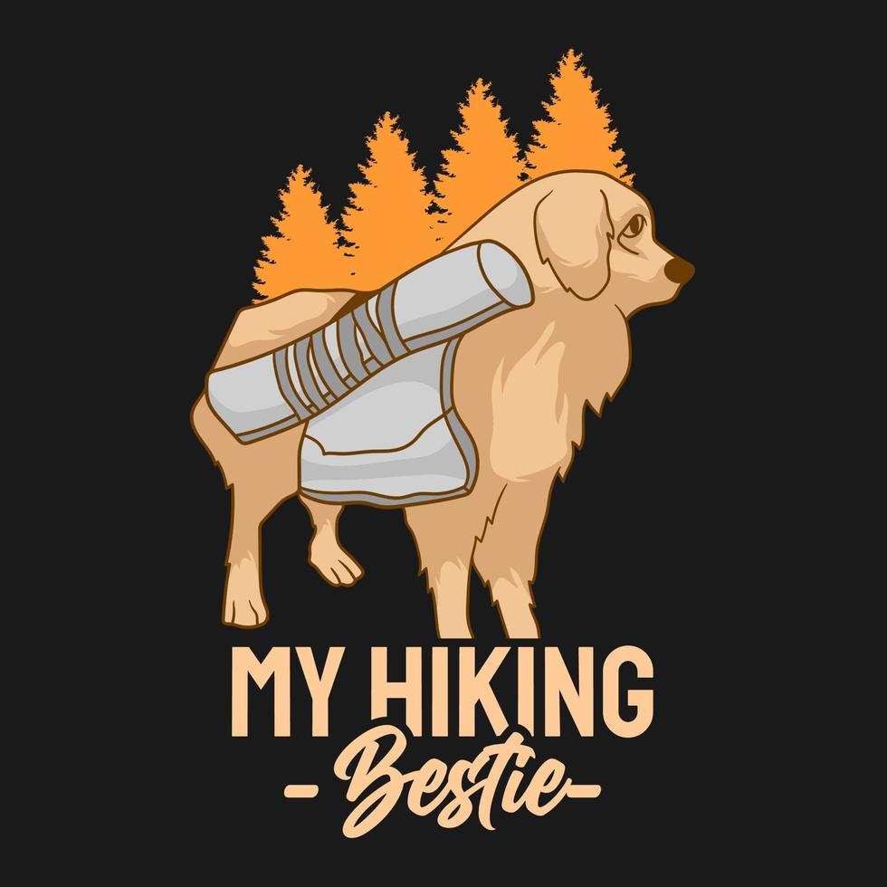 mein wandernder bestie, wandern mit meinem welpen-t-shirt-design vektor