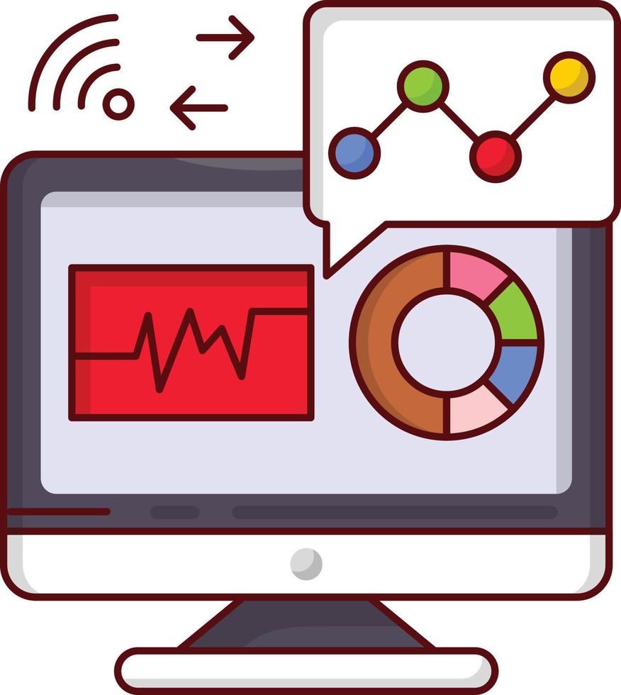 monitor analytische vektorillustration auf einem hintergrund. hochwertige symbole. Vektorsymbole für Konzept und Grafikdesign. vektor