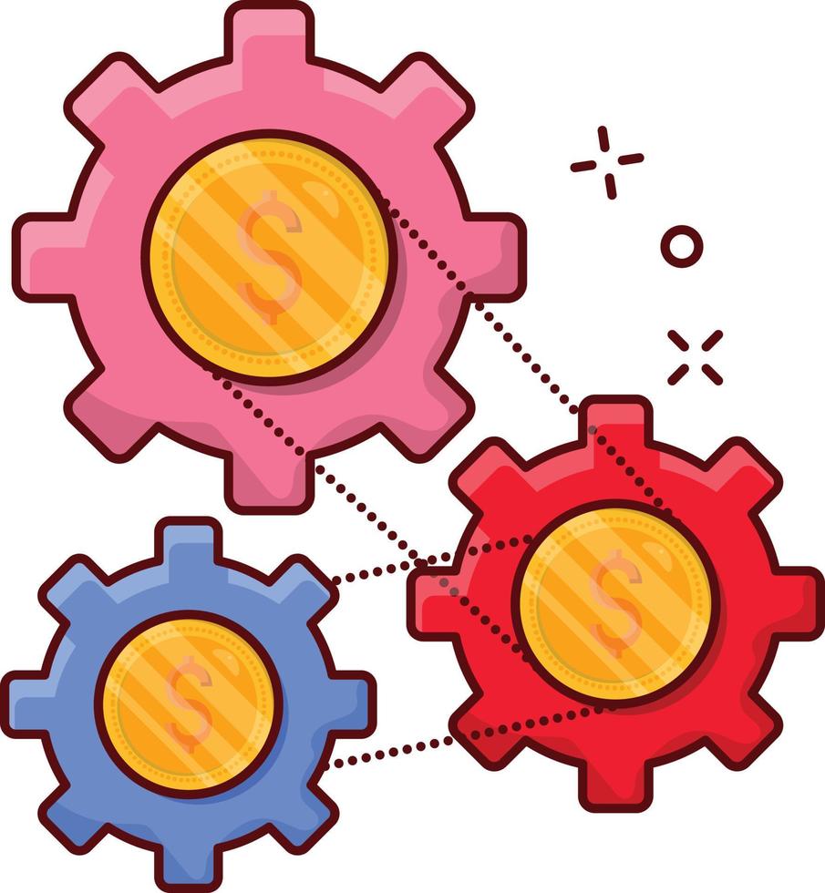 Dollar-Einstellungsvektorillustration auf einem Hintergrund. Premium-Qualitätssymbole. Vektorsymbole für Konzept und Grafikdesign. vektor