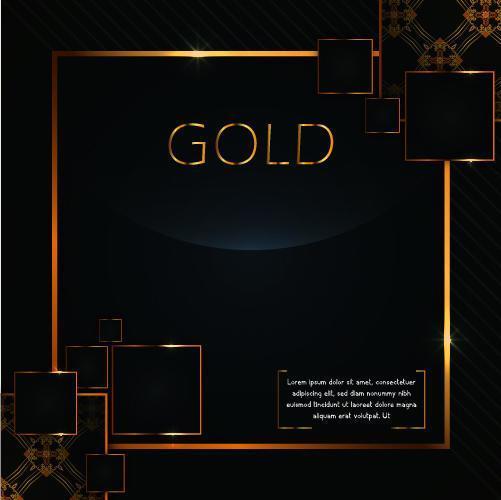 Luxus Gold quadratische Rahmen auf schwarz vektor