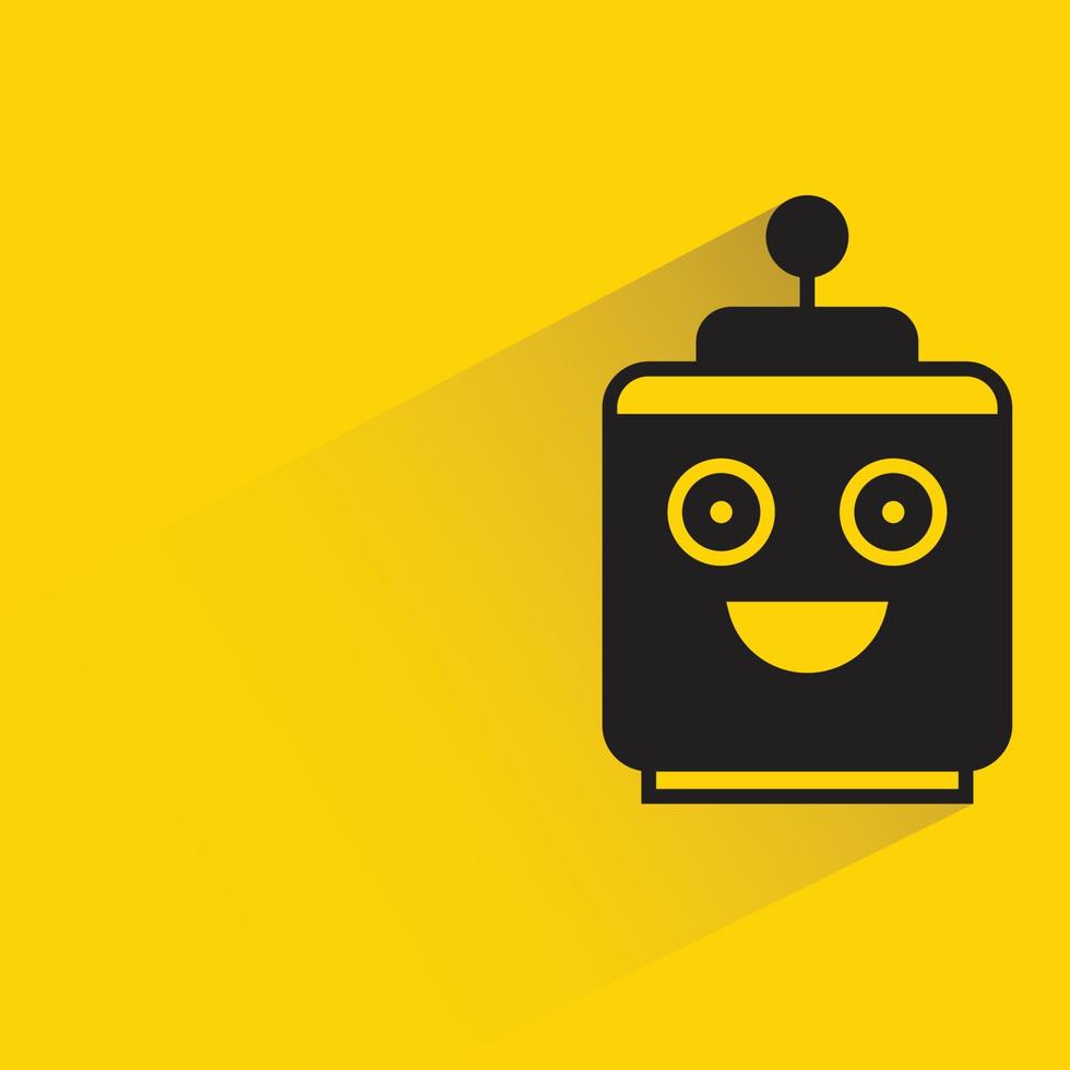 lächeln roboter avatar gelbe hintergrundillustration vektor