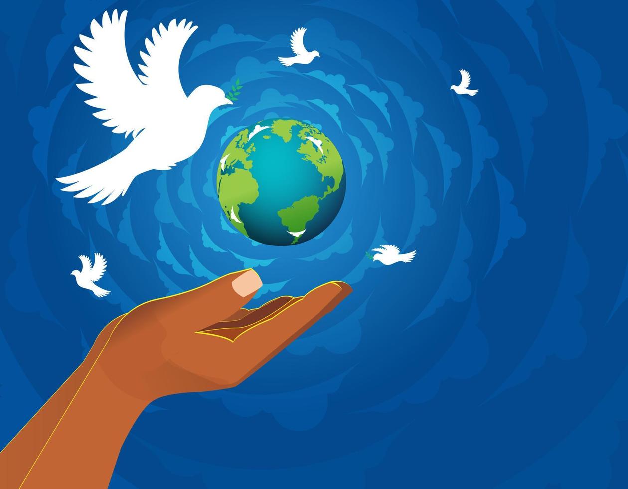 internationella fredsdag koncept. illustration koncept nuvarande fred världen. vektor illustrera.